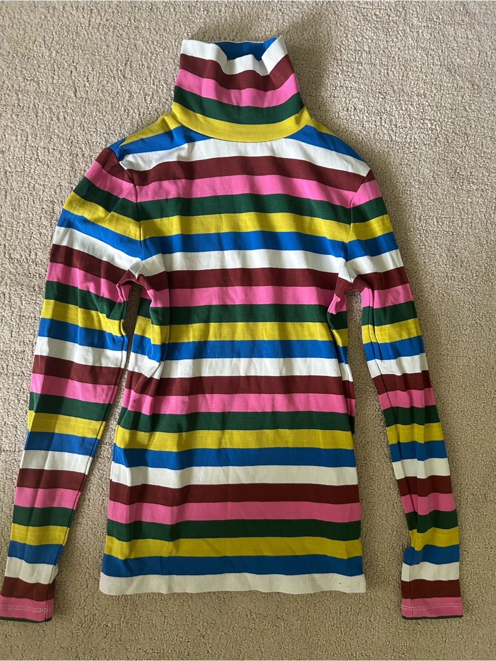 Mini Boden girls striped rainbow turtleneck fall layer large 11/12